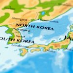 Map of south korea and north korea