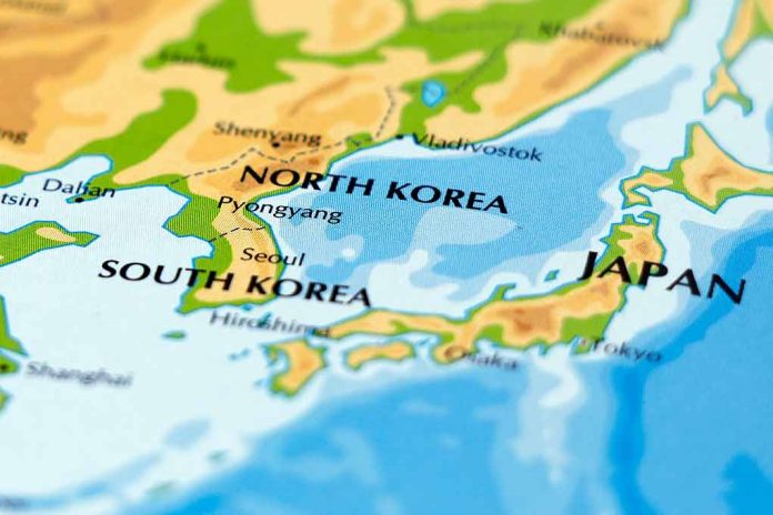 Map of south korea and north korea