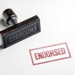 endorsement stamp on white background