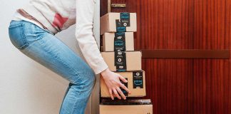 Delivery packages from Amazon