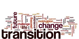 Word cloud with transition change future planning life
