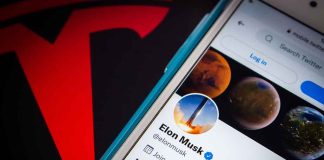 Phone screen showing Twitter profile with spacescapes