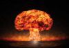 Mushroom cloud from a massive fiery explosion.