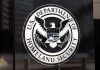 U S Department of Homeland Security emblem on wall