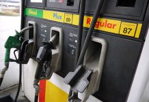 Gas station pumps for diesel plus and regular fuel