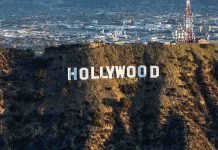 The Hollywood sign on a hillside