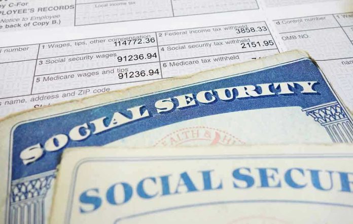 126890366 Social security cards on top of tax documents