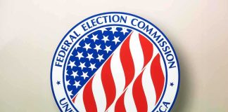 Logo of the Federal Election Commission featuring the USA flag