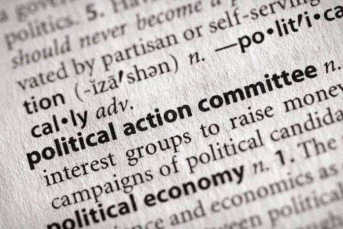shutterstock_8252998.jpg Close-up of a dictionary entry for political action committee