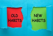 Old habits and new habits on torn paper