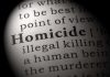 New York SCANDAL — Advisor Accused of Heinous Murder Magnified text showing definition of homicide.
