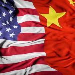 China’s CHOKEHOLD Threatens America’s Military Might United States flag merged with China flag.