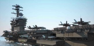Museum Ships Hold Secrets of Naval Might Aircraft carrier deck with jet planes.