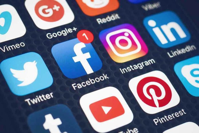 Social media app icons displayed on a smartphone screen.