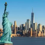 Statue of Liberty with Manhattan skyline