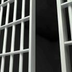 Prison cell bars in close-up