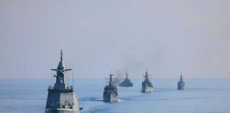 UNEXPECTED Warship Wall SLAMS Pacific A fleet of military ships sailing in the ocean