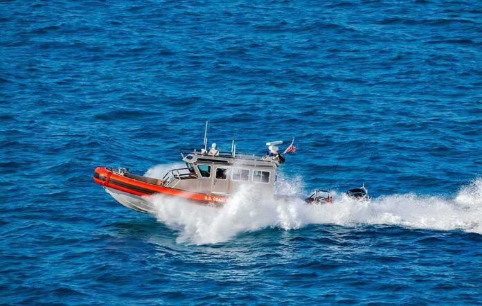 coast guard patrol boat speeding across open ocean