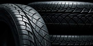Close-up of car tires with detailed tread patterns