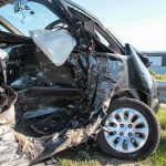 Bug PANIC, Two DEAD Crashed car with severe side damage and deployed airbag
