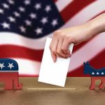 A GOP Kingmaker Is Voting DEMOCRAT — Trump’s Reply Was Brutal Hand casting ballot between Republican elephant and Democratic donkey