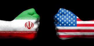 Iran NABS U.S. War Drone — What They FOUND Fists painted as Iran and United States flags facing each other