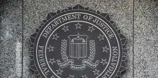 FBI seal mounted on a granite wall