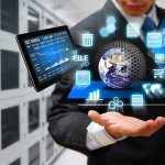 Deep State Kills Two AIs Overnight Businessperson holding a digital tablet with floating data icons
