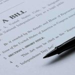 Bill document with black pen on paper