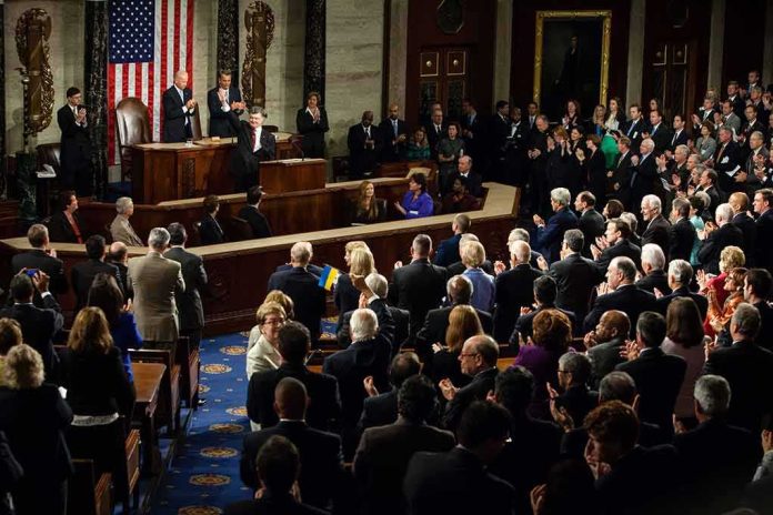 Petro Poroshenko speaks at the U.S. Congress as Steve Cohen, Marcy Kaptur, John Lewis, and John Cornyn attend